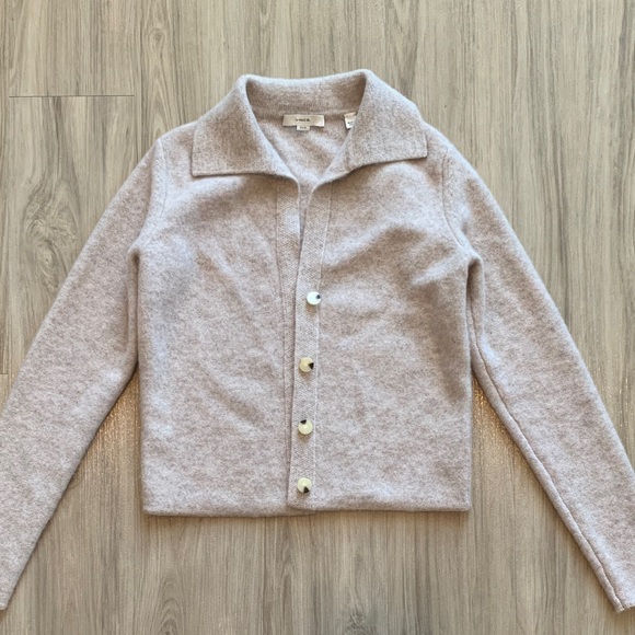 Vince Heather Cream Cashmere Cardigan Sweater